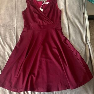 Grace Karin Asymmetrical Burgundy Dress